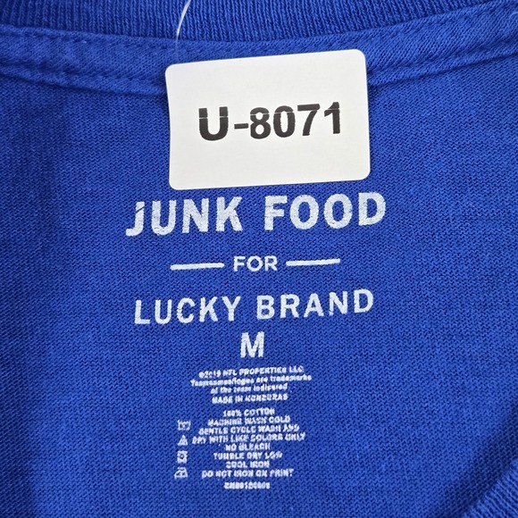 Los Angeles Chargers Men Shirt M Blue Junk Food For Lucky Brand Logo NWT - Picture 2 of 10